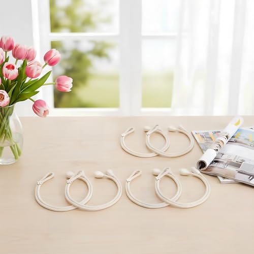 Cuerdas para cortinas ajustables de 3 pares sin taladrar gris 8