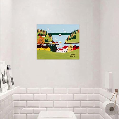 Tableau sur Toile souvenirs de vacances port de pêche affiche décorative