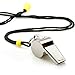 Hipat Whistle, 2 Pack Stainless Steel Sports Whistles with Lanyard, Loud Crisp Sound Whistles Great for Coaches, Referees, and Officials (Silver(Stainless Steel))