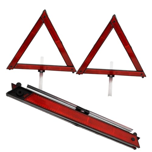 Triangle de signalisation Amosfun lot de 4 ensembles de sécurité en plastique ABS néon - 2
