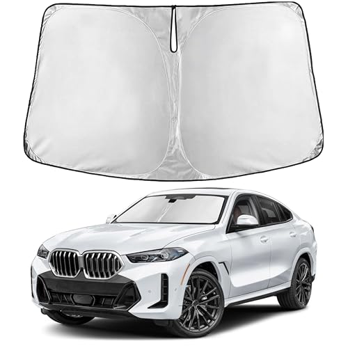 Image of EcoNour Windshield Sunshade Compatible for BMW X6 2008-2024 2025 2026, Sun Visor for Front Windshield & Window Sun Shade Cover, UV Heat Blocker & Protector, Car Accessories