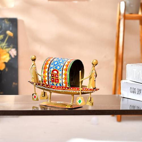 Image of CraftVatika Home Decor Decoration Items for Living Room,Metal Boat Naav Showpiece,Decorative Items for Living Room,Gift Item Housewarming,Marriage,Wedding,Corporate Items,Multicolor,19.5cm,10.5cm