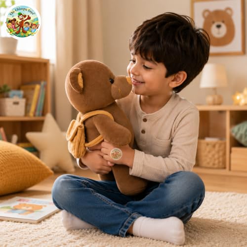 Image of Baggy Teddy Soft Toy 37cm Brown Bear with Backpack
