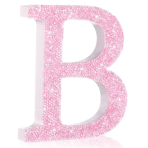 Lettre B diamant rose brillant pour embellir une chambre sombre