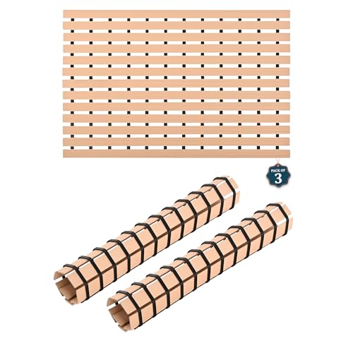Image of Kuber Industries Pack of 3 Anti-Skid Mat for Bathroom with Rubber Base | 60x40 cm Shower Mats for Bathroom Anti Slip | Foot Mat for Preventing Slips & Falls in Wet Areas | Stripe Design - Beige