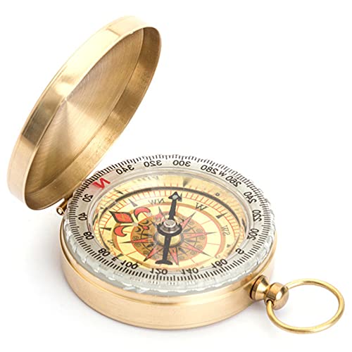 DMZK Brújula Retro con Función Luminosa, Impermeable Portátil de Supervivencia Profesional para Camping, Orientación, Senderismo, Marcha y Recogida al Aire Libre