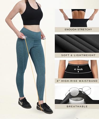 Image of Glamoras Women Polyester Spandex High Waist Gym Legging with Side Pocket, 4-Way Stretch, Squat-Proof, Moisture-Wicking Yoga Pants, Workout Tights for Running, Gym, Fitness, Training, Yoga & Activewear
