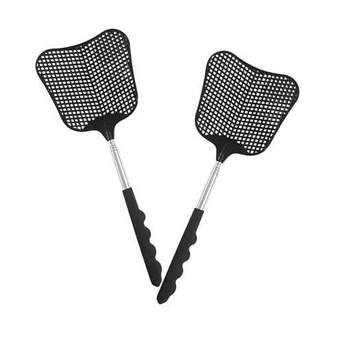 Fly Swatter Heavy Duty Set, with Durable Telescopic Stainless Steel