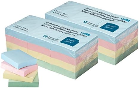 Sticky Notes, Mini Self-Stick Memo Notes - Self Adhesive - 1 ½ X 2 Inches - 100 Sheets Per Pad, 24 Pads Per Pack - Premium Quality - for Home, Office, School (Pastel) image 5