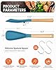 Cooking Spoon for Nonstick Cookwares, Great for Cooking and Serving Sturdy BPA-Free Matte Silicone, Wood Handle Spoon for Mixing, Scoop, and Scrape (Khaki & Turquoise, 13.4 inch) #1