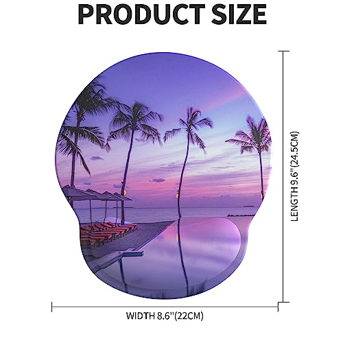 Image of eulps Mouse Pad with Wrist Rest, Comfortable Computer Mousepad with Gel Wrist Support Smooth Surface and Non-Slip PU Base for Pain Relief, Laptop, Office & Home (Mauve Twilight)