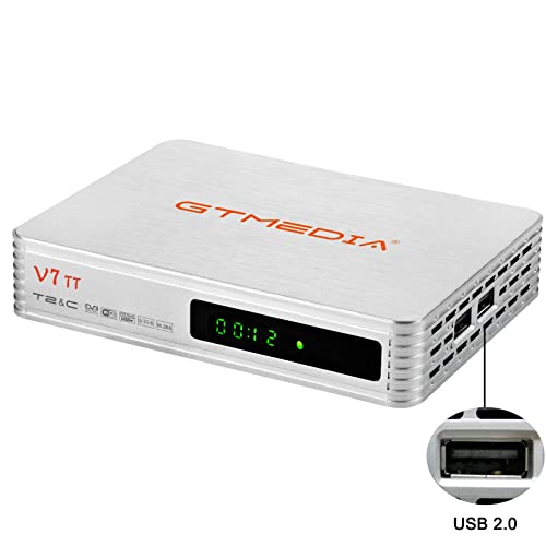 Decoder DVB-T2 HD GT MEDIA V7 TT Full HD 1080p Ricevitore Digitale Terrestre DVB-T2/C Cavo Ricevitore H.265 HEVC 10bit con Antenna WiFi USB / Ethernet, Supporto PVR Registratore Timeshift EPG LCN