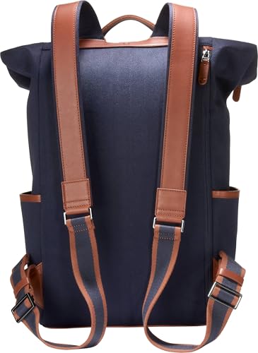 Image of Cole Haan Men's Judson Brushed Twill Backpack, Midnight Moon /New British Tan