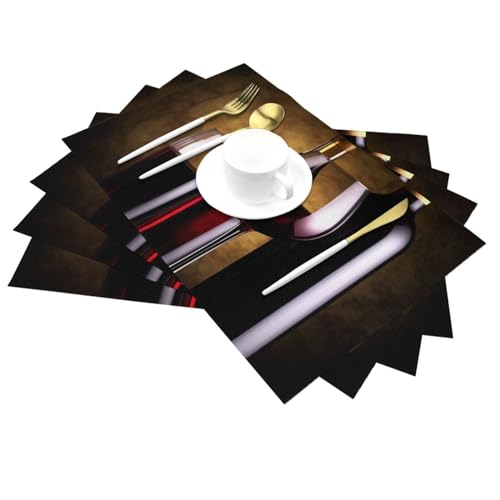 Set de table impression sur verre en PVC de qualité lot de 6 tapis de table
