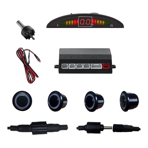 Image of Parking Sensor Kit Backup Sensor Kit Reverse Sensor for Car 18 Color Options for Probes Adjustable Alarm Volume Professional Sensore de Reversa para Carro Safe Driving Assistant（Black）