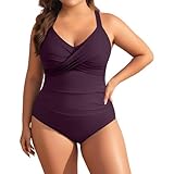 Maillot de bain rétro grande taille avec jupe, couverture complète