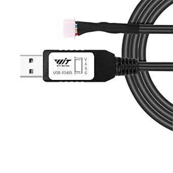 WitMotion USB to RS485 Modbus RTU UART Converter Cable with CH340 Chip, Terminated by 4 Way Female Socket Header, Serial Adapter (1m/3.28ft, Black), Windows 10,8,7, Linux MAC OS