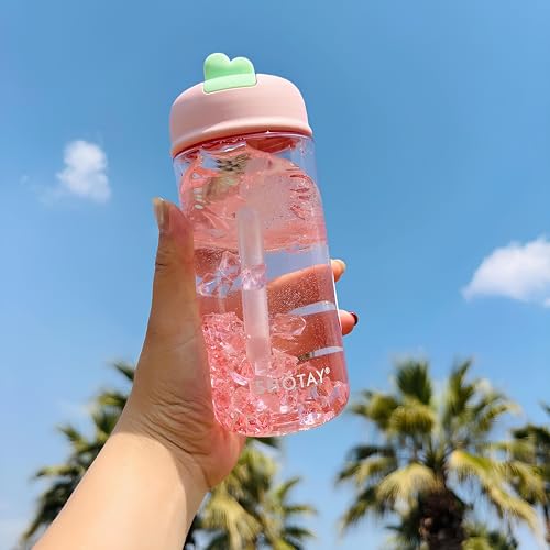 Image of THE VENTI SHOTAY COOL Unbreakable Water Bottle with Sipper BPA Free Tritian, Leak-Proof Water Bottle Ideal for Office, Sports, School, Gym (450ML-Pink)
