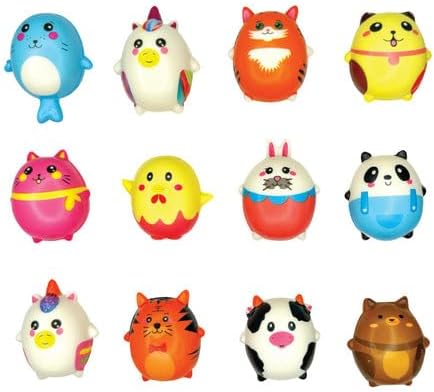 GEDDESRaymond Mini Squishy Animal Toys (24 Per Bag) – Stress Reliever Variety Squishy Toys Pack – Cute, and Fun Desk Pet Accessories