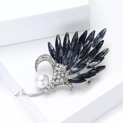Image of Rhinestone Brooch Pin for Women Elegant Crystal Flower Bouquet Brooches Lapel Pin Wedding Party Dress Accessories for Wife Mom Birthday Gifts