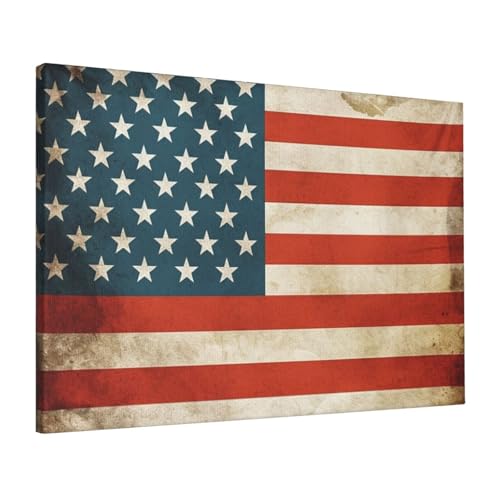 Peintures à thème drapeau américain vintage sur toile premium