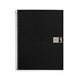 Miquelrius Single Subject Spiral Notebook, College Ruled, Grey, 80 Sheets (8.5