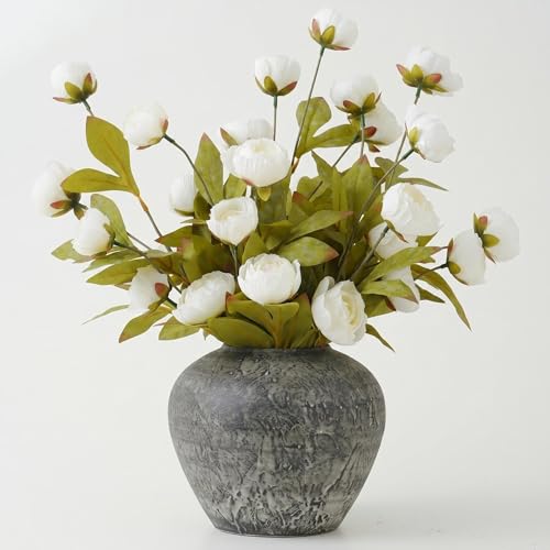 Laelfe 6 Bouquets Pivoines Artificielles, 68 cm Fleurs Pivoines en Soie Fausses pour Bouquets de Mariage DIY, Centres de Table de Fête, Compositions Florales,...