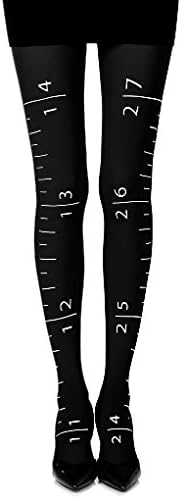 Tape Measure Geometric One-Size Print Tights by Zohara Tights