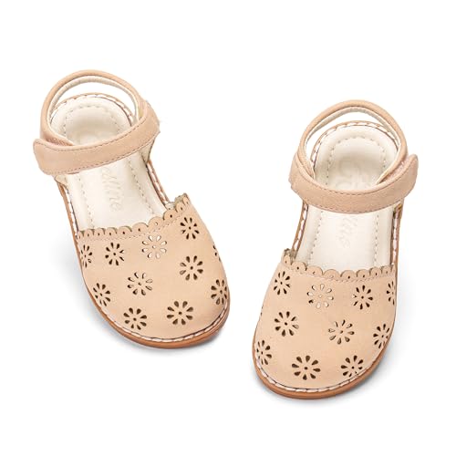 Image of ESTINE Toddler Girls Little Kids Close Toe Sandals - Flower Girl Dress Flats Summer Shoes