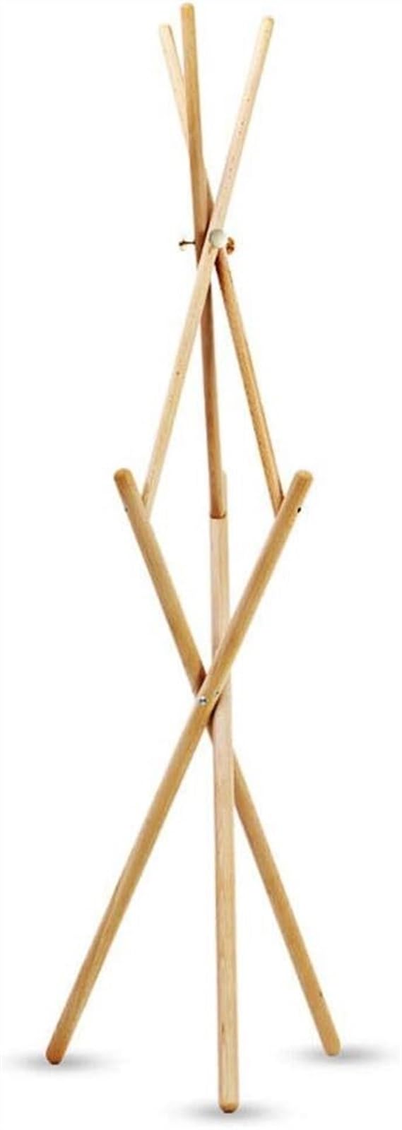 KIJyfgTR Coat Rack Wood Coat Rack With 9 Hooks, Free Standing Wooden Coat Stand, Entryway Coat Hanger Stand, For Hat, Clothes,