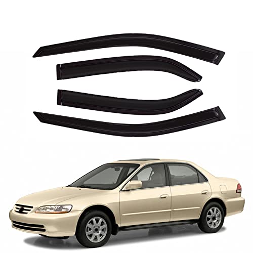 Gldifa Wind Deflector Compatible with Honda Accord 4Door Sedan 1998-2002 Sun Rain Guards Smoke Window Visors 94959