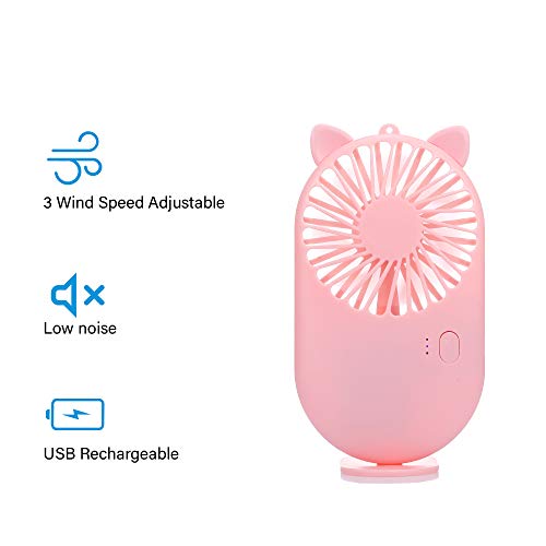 Pedkit Ventilador de bolso Ventilador portátil portátil mini-ventilador com carregamento USB 3 veloc