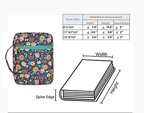 Bible Cover, Christ Garden Canvas Bible Case With Floral Pattern For Women Girls 7.5X10X2.5 In, Fits Bibles Up To 6.4X 9.2X2 In #TOP5