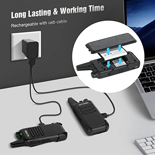 Walkie Talkies For Adults - Glconn Hands Free 2 Way Radio Walkie Talkies With Earpiece - Portable Two Way Radios Long Range Rechargeable For Store Hotel Commerical Government Hunting (2 Pack) #TOP2