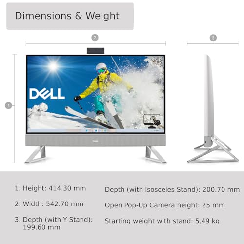 Image of Dell Inspiron All-in-One Touch Screen Desktop Computer, 24 inch LED Low Blue Light Display, 14th Gen Intel Core7 150U, 64GB RAM, 2TB PCIe SSD, Wi-Fi 6, USB-C, HDMI, Wireless KB & Mouse, Windows 11 Pro