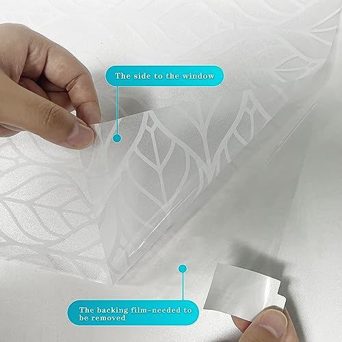 Concus-T Magnolia Window Privacy Film Frosted Window Sticker Static Cling Window Film Leaf Pattern Glass Film thumb #6
