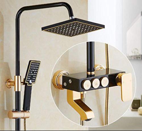 Duschsystem Set – Gebürstetes Messing, 30,5 Cm Regenbrause & Handbrause, Deckenmontage & Luxuriös