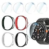 【4 Coque de Cadre + 4 Films Trempés】- Le protecteur d'écran en verre trempé de dureté 9H est utilisé pour protéger l'écran de votre montre ainsi qu'un boîtier de cadre de haute qualité, offre une protection complète pour la Galaxy Watch 8 Classic. Gardez votre montre à l'abri de la poussière, de la saleté, des rayures et dégâts.