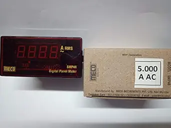 Meco Digital Panel Meter; SMP-48; 0-5 A AC RS - RESCALEABLE AMP METER TO BE WITH EXTERNAL CT RANGE 50/5 to 9000/5