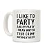LookHUMAN I Like To Party And By Party I Mean Watch True Crime Documentaries White 11 Ounce Ceramic Coffee Mug