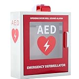 Blulu AED 除細動器キャビネット 壁掛け式AEDキャビネット アラームクリアウィンドウストレージ付き ハンドル&磁気ロック付き 自宅、オフィス、病院、公共の場所、45.8 x 13.8 x 5.3 cm