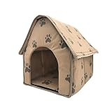 JWQFBC Katzenbett, Halbgeschlossene Falthütte, Katzenhaus, rutschfeste Katzenmatte ...