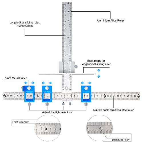 Image of King&Charles Cabinet Hardware Jig, Metal Cabinet Handle Jig with Automatic Center Punch, Perfect Set - Avoid Jitter Caused by Direct Drilling, Use for Handles and Pulls on Drawers /Doors.