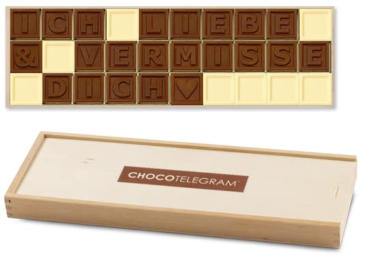 ICH LIEBE & VERMISSE DICH - ChocoTelegram | Schokoladenbotschaft | Ich liebe und vermisse dich Schokolade…