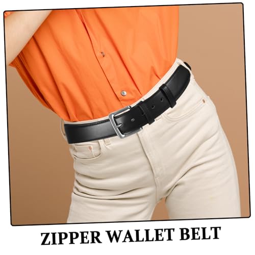 Money Belt with Concealed Compartments Pu Waist Pouch for Travel Secure -theft Design for Men Stylish Fits Waist up3