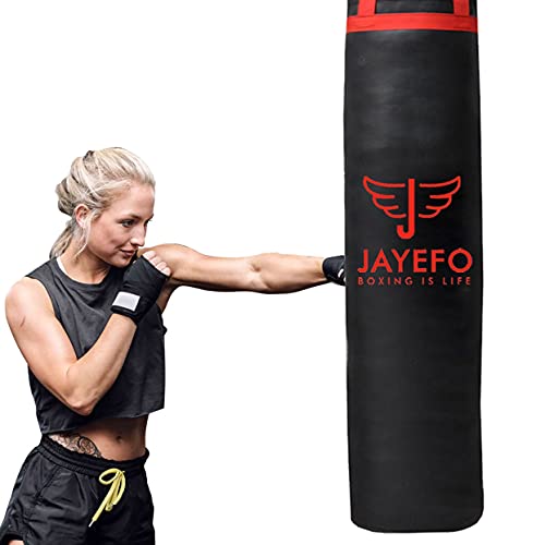 Jayefo Sports Punching Bag - Hanging Boxing Bag For Mma, Karate, Judo, Muay Thai, Kickboxing, Self Defense Training For Training At Home Or Gym - Unfilled Heavy Bag 70 To 100 Lbs - 4Ft - Red #TOP5