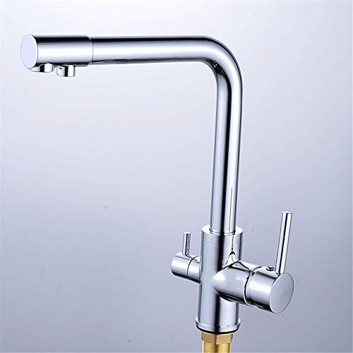Robinet de cuisine cuivre sans plomb et chrome durable double commande