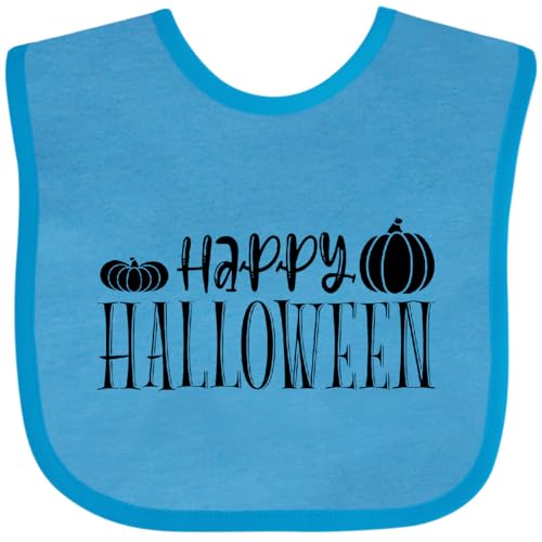 inktastic Happy Halloween, Pumpkins, Trick or Treat, Boo, Typography Baby Bib
