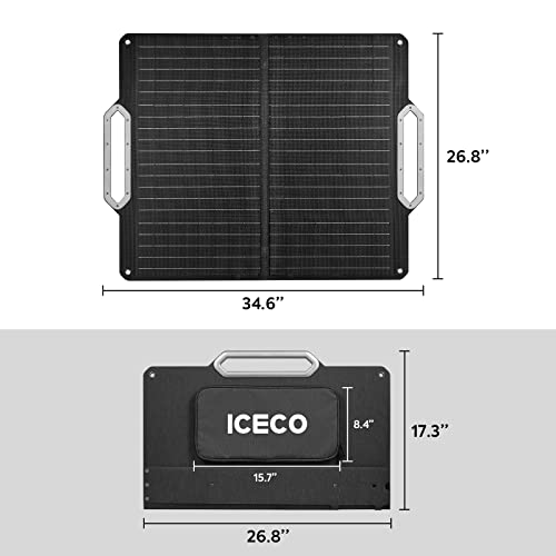Image of ICECO SP80 Portable Solar Panels 80W, High-Efficiency Monocrystalline Solar Panel, Foldable Solar Charger with Adjustable Kickstand, Waterproof IP67 for Outdoor, Camping, RV and Emergency Backup