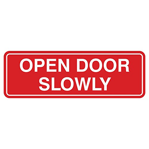Panneaux muraux Open Door Slowly rouges pour sécuriser les couloirs de bureaux et la maison